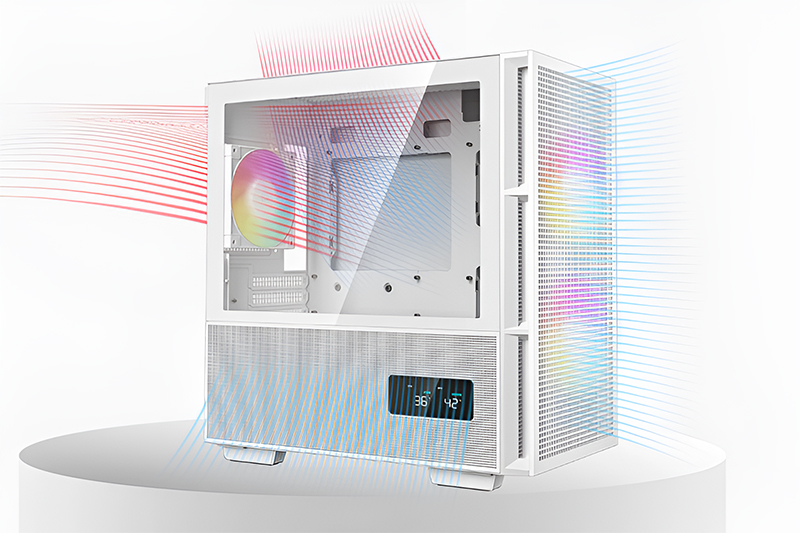 DEEPCOOL CH360 DIGITAL 白 未使用・未開封品 DeepCool CH360 DIGITAL WH Micro ATX Tempered Glass PC Case
