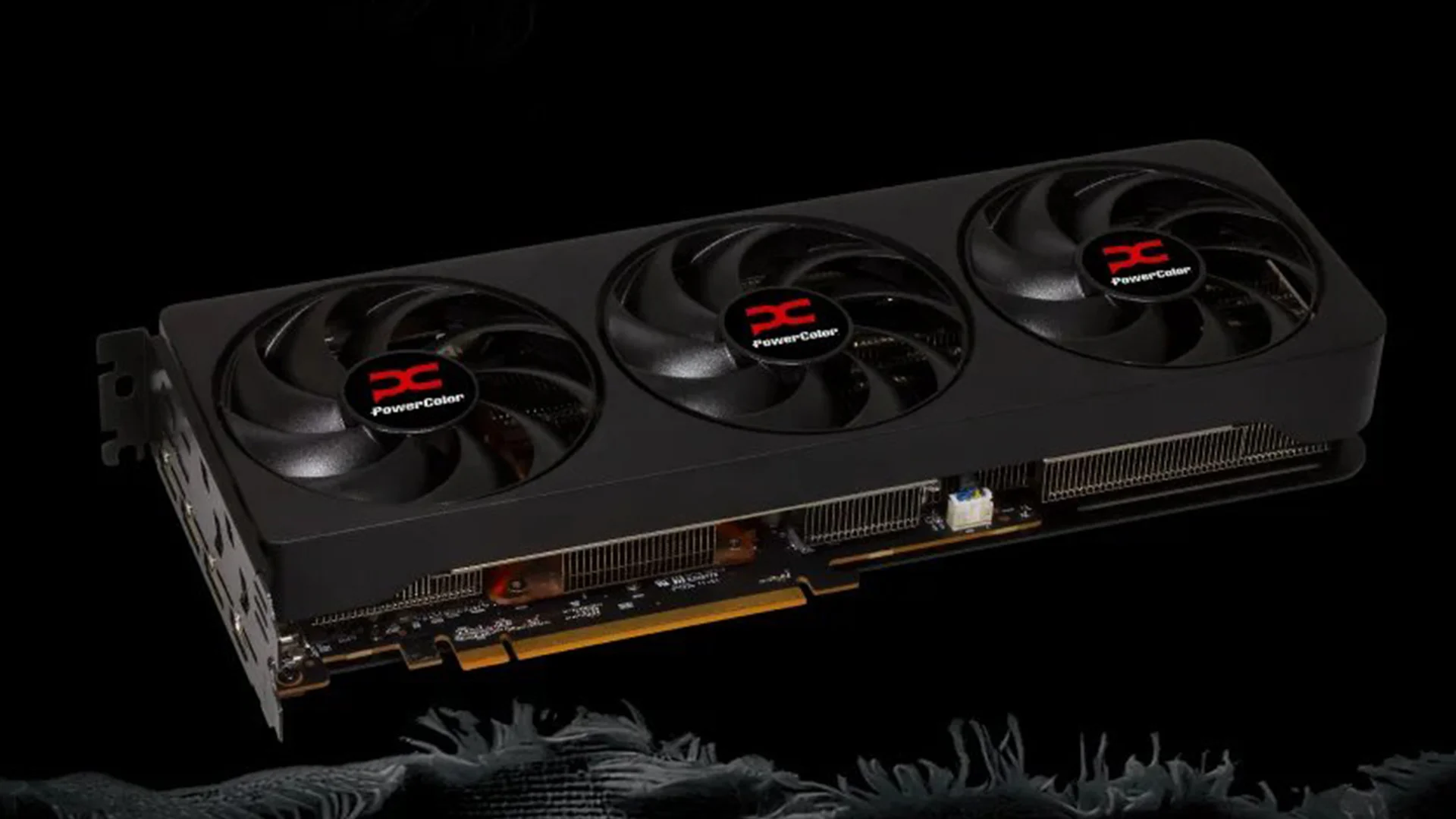 PowerColor triple-fan GPU for AI art generation.