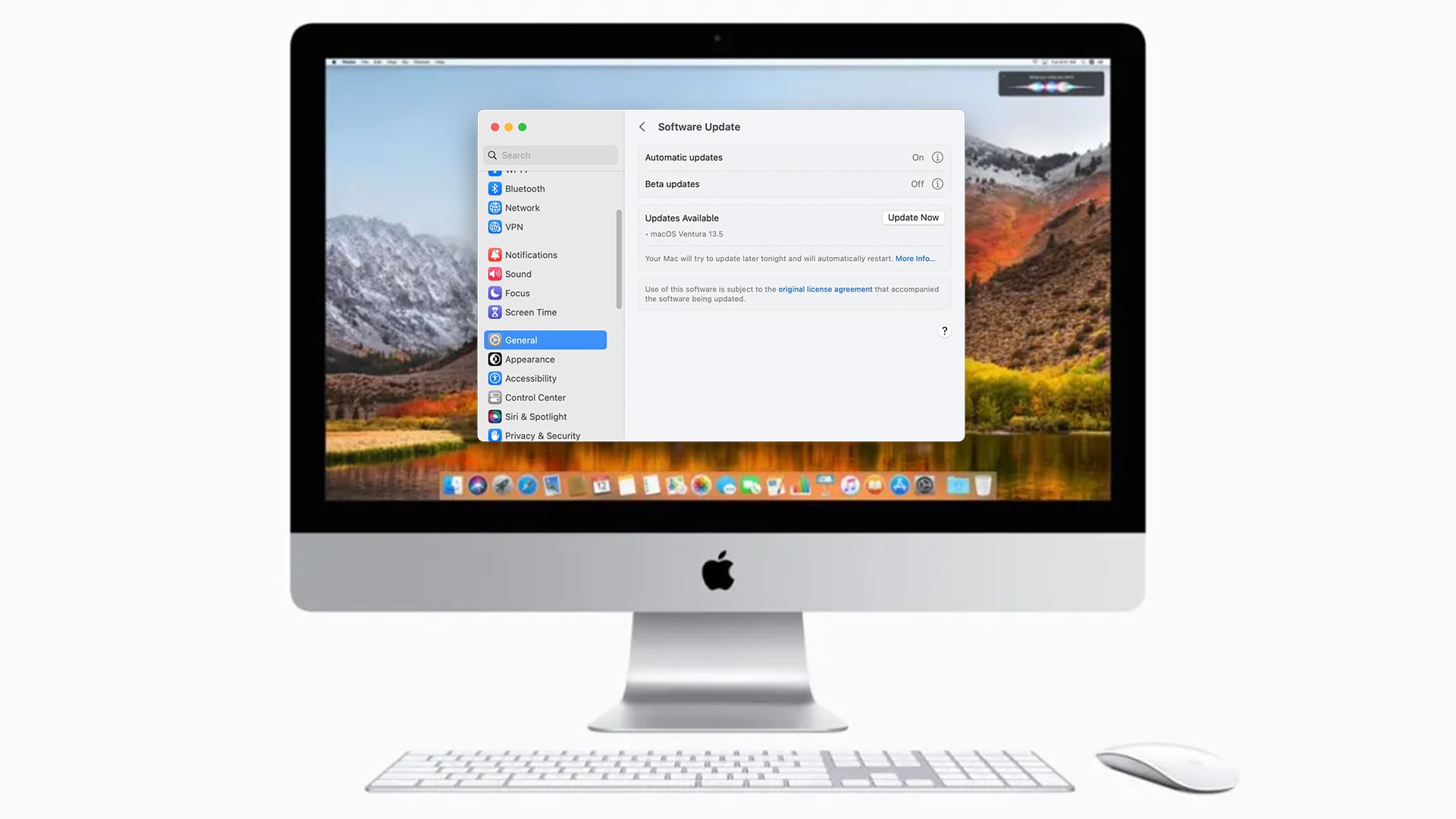 macOS software update window showing available system updates.