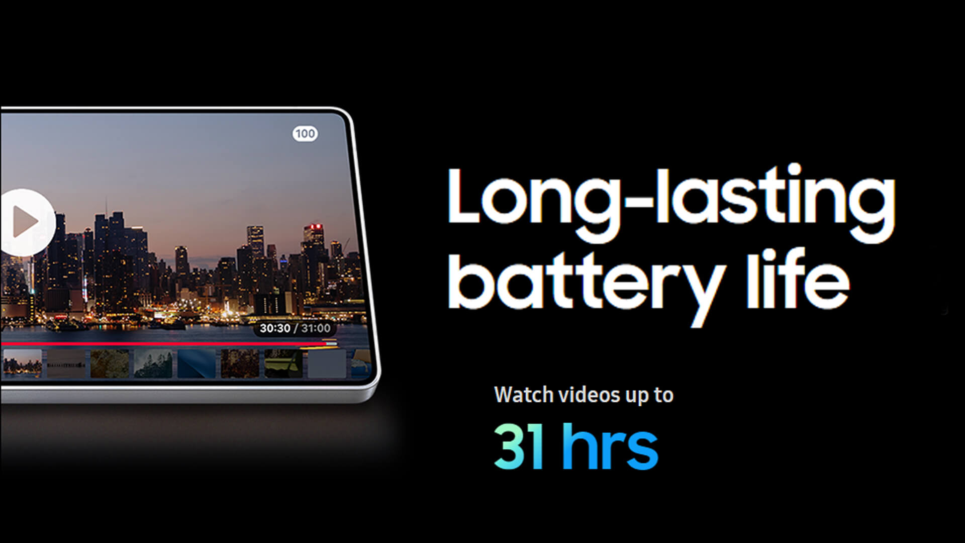 Samsung Galaxy S25 Ultra 31-hour battery life screen.