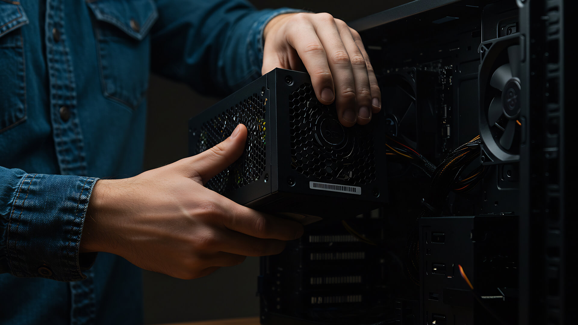 Modular ATX 3.1 power supply unit for gaming PC.