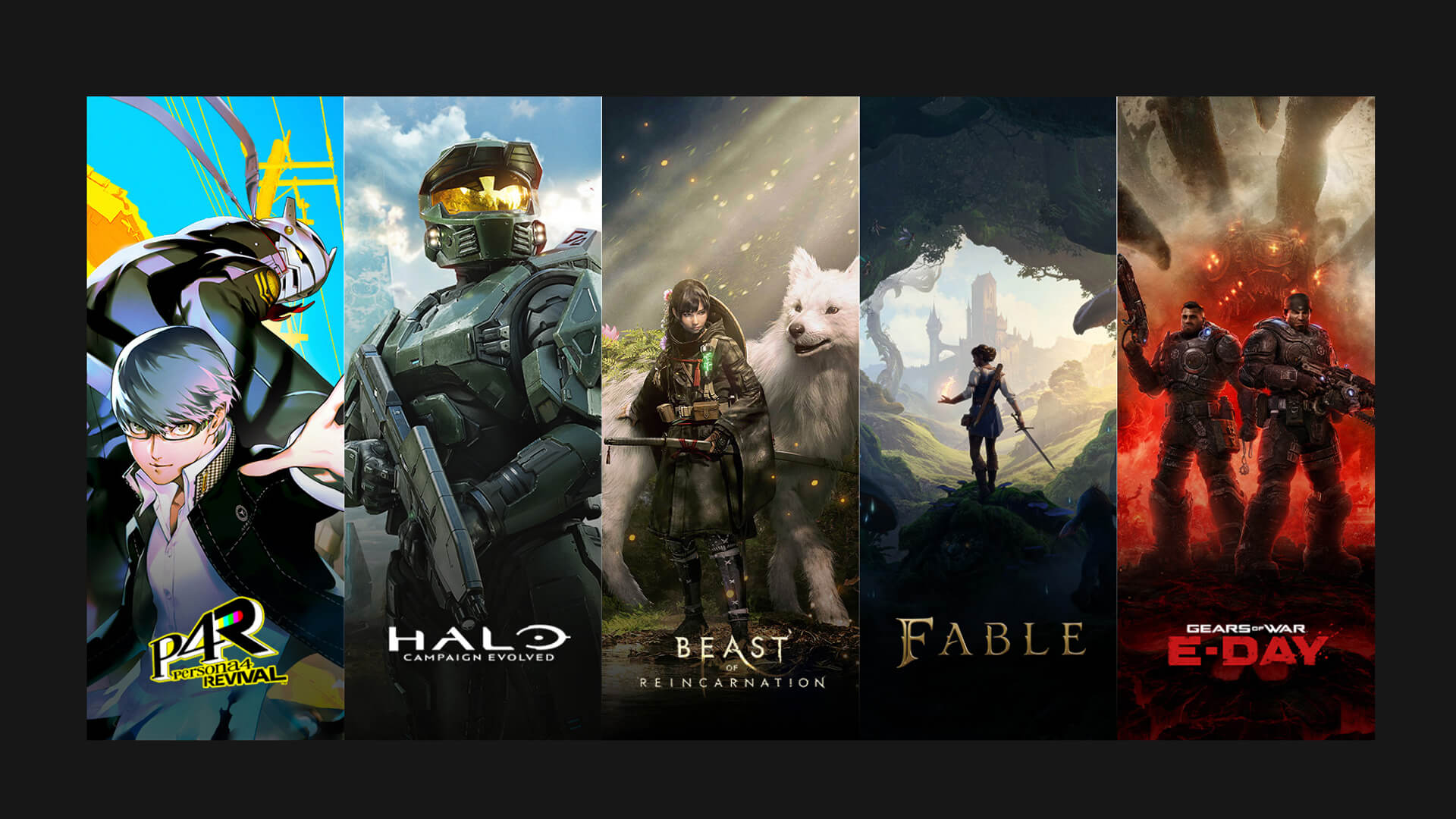 A collection of popular Xbox games featured on Xbox Game Pass.